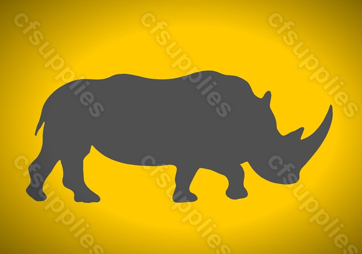 Animal 'RHINO' Reusable Mylar Stencil in A3/A4/A5 sizes 190 micron