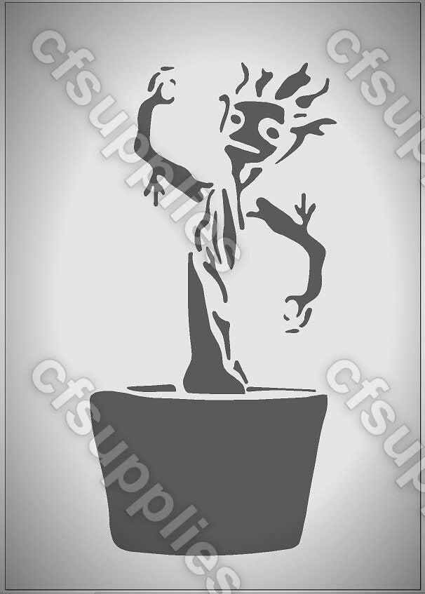 Baby Groot TV Marvel Theme Polyester Stencils  in A3/A4/A5 sheet sizes 190 microncraft Art Painting Airbrush Decor Painting Airbrush Decor