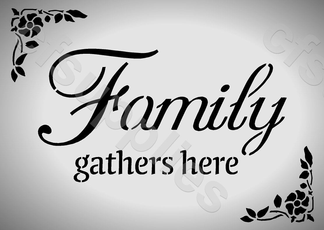 Family Gathers Shabby Chic Mylar Stencil A5/A4/A3 stencil (178)