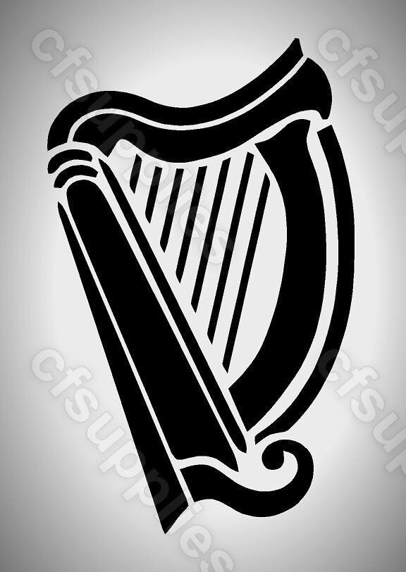 Irish Harp Stencil  in A3/A4/A5 sheet sizes  | Thicker 190 micron | re