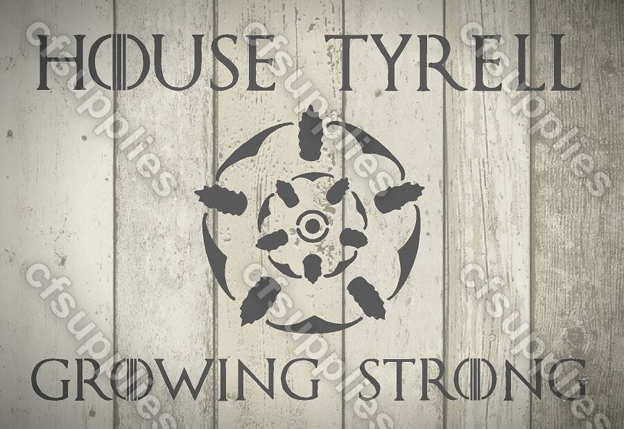 Game of Thrones Mylar Stencil 'House Tyrell' A5/A4/A3 sizes 190 micron