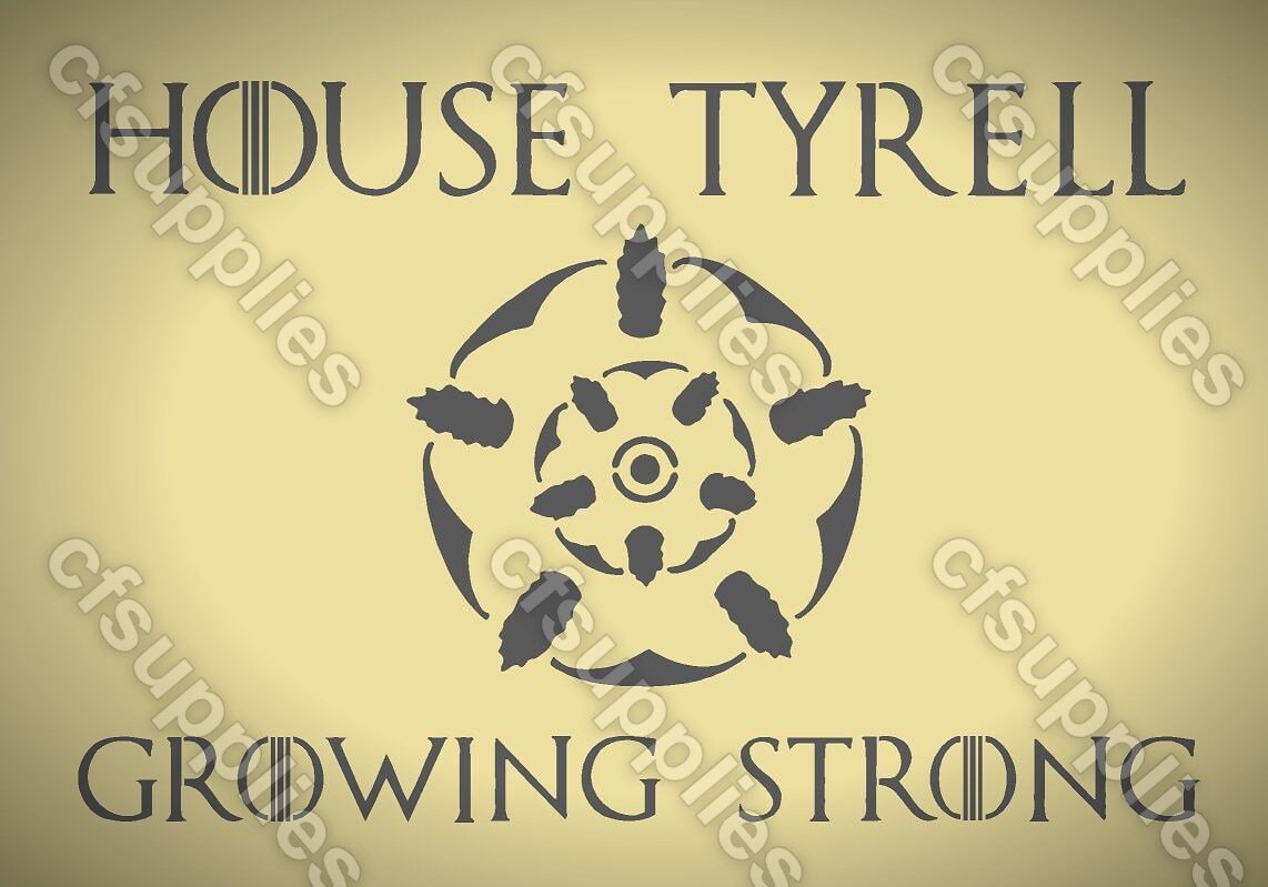 Game of Thrones Mylar Stencil 'House Tyrell' A5/A4/A3 sizes 190 micron