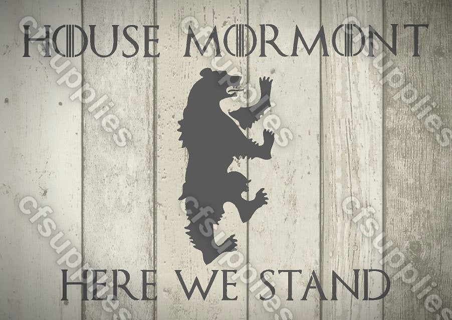 Game of Thrones Mylar Stencil 'House Mormont' A5/A4/A3  190 micron