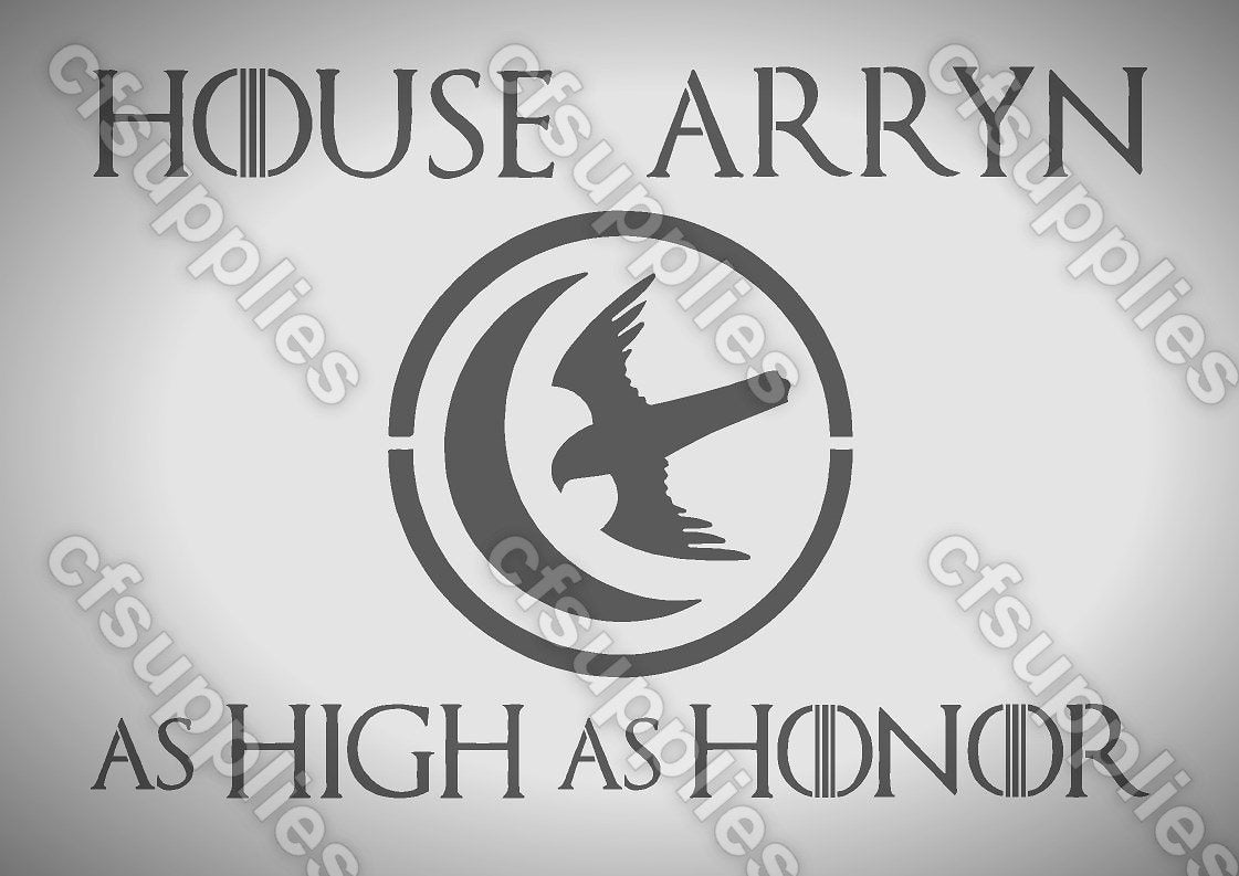 Game of Thrones Mylar Stencils 'House Arryn' A5/A4/A3 sizes 190 micron