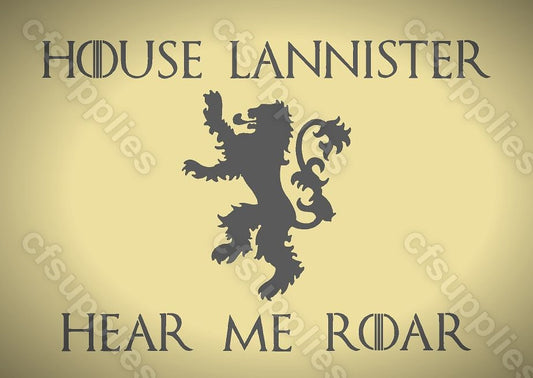 Game of Thrones Mylar Stencil 'House Lannister'