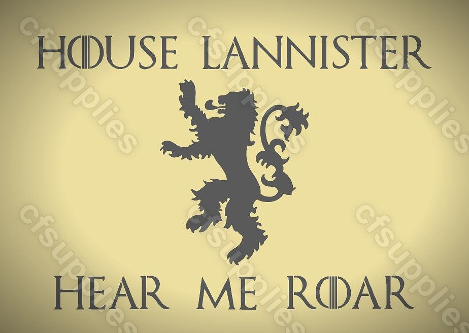 Game of Thrones Mylar Stencil 'House Lannister' A5/A4/A3 sizes