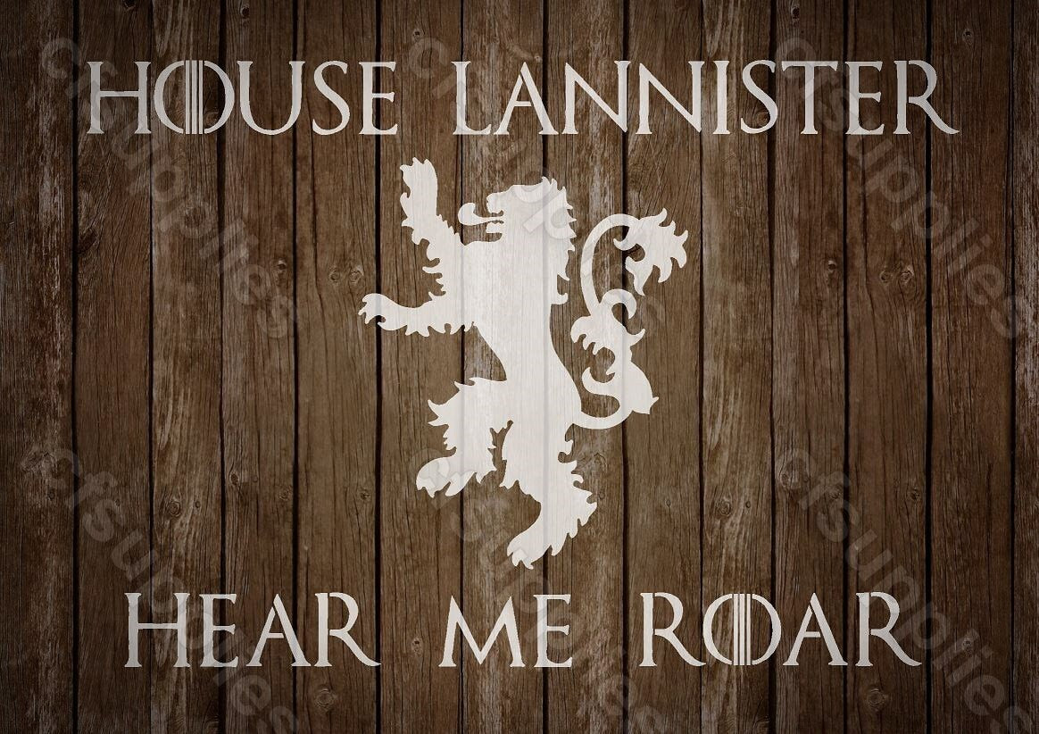 Game of Thrones Mylar Stencil 'House Lannister' A5/A4/A3 sizes