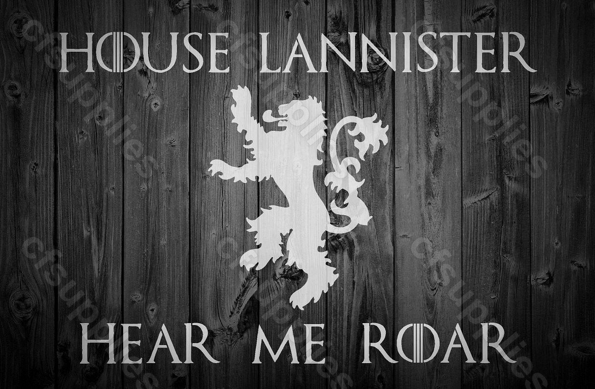 Game of Thrones Mylar Stencil 'House Lannister' A5/A4/A3 sizes