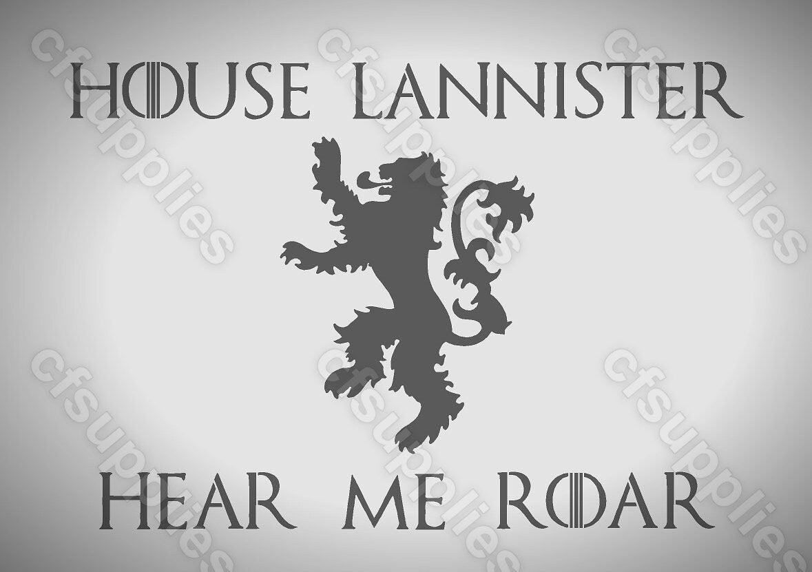 Game of Thrones Mylar Stencil 'House Lannister' A5/A4/A3 sizes