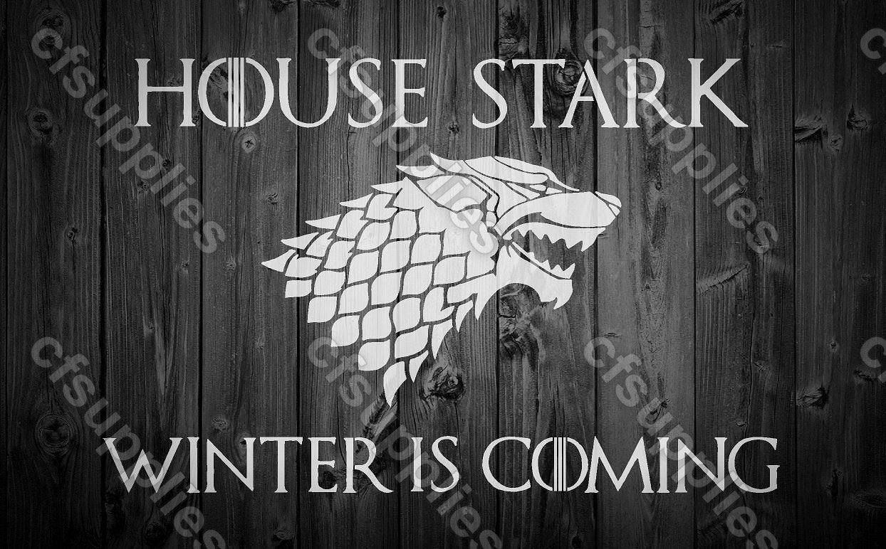 Game of Thrones Mylar Stencil 'House Stark' A5/A4/A3 sizes 190 micron