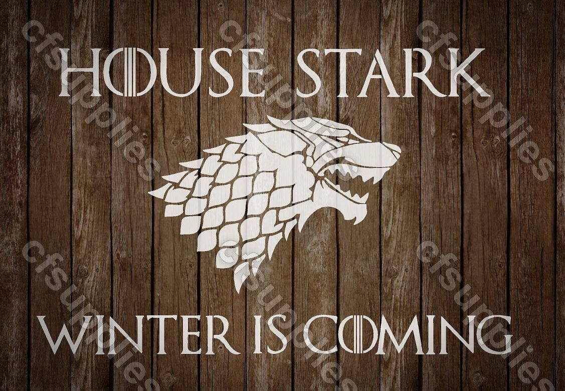 Game of Thrones Mylar Stencil 'House Stark' A5/A4/A3 sizes 190 micron