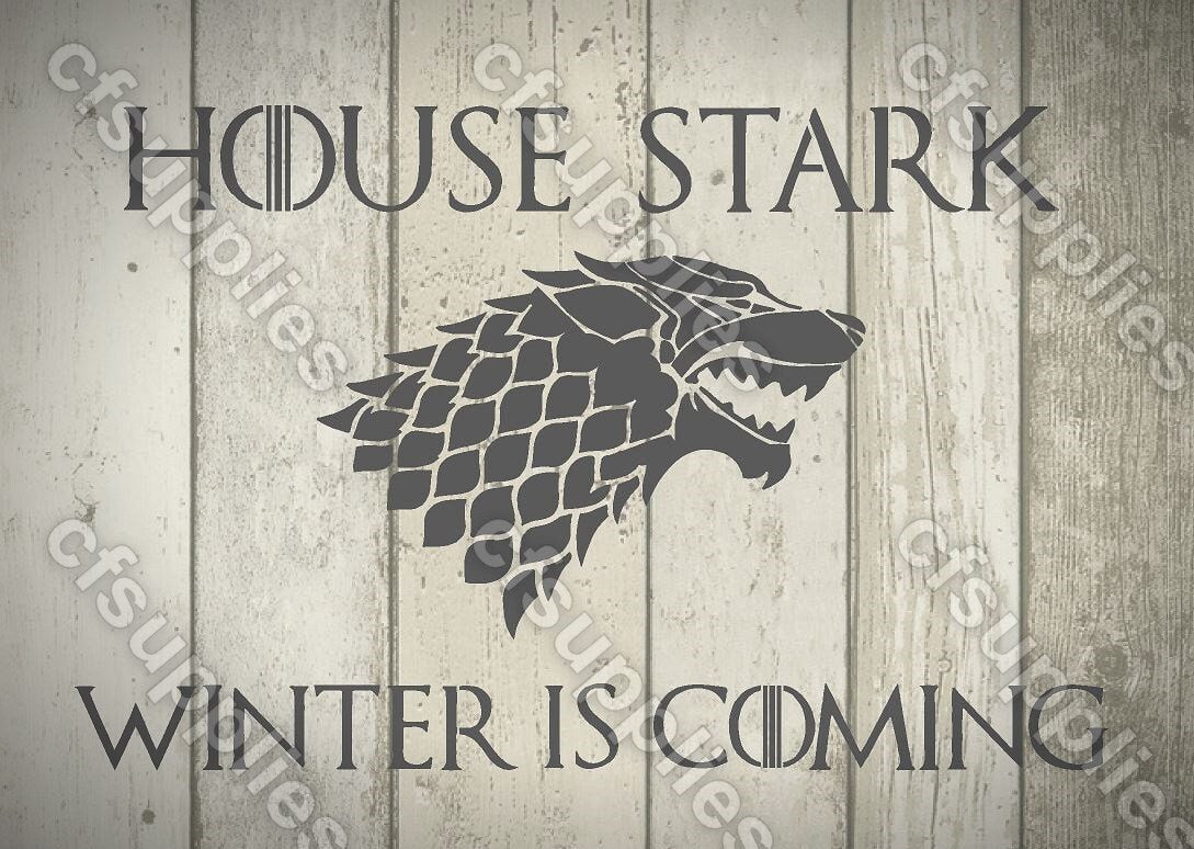 Game of Thrones Mylar Stencil 'House Stark' A5/A4/A3 sizes 190 micron