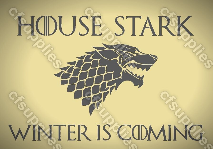 Game of Thrones Mylar Stencil 'House Stark' A5/A4/A3 sizes 190 micron