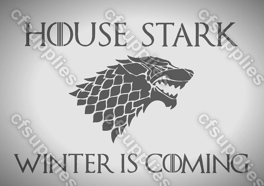 Game of Thrones Mylar Stencil 'House Stark' A5/A4/A3 sizes 190 micron