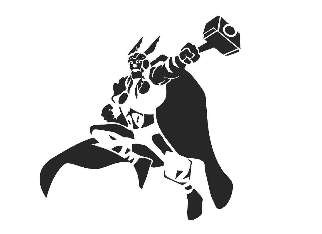 Thor Superhero Stencil