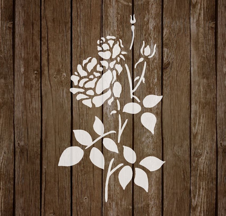 French Flower Stencil | Shabby Chic Paint Stencil for Walls, Fabrics, 