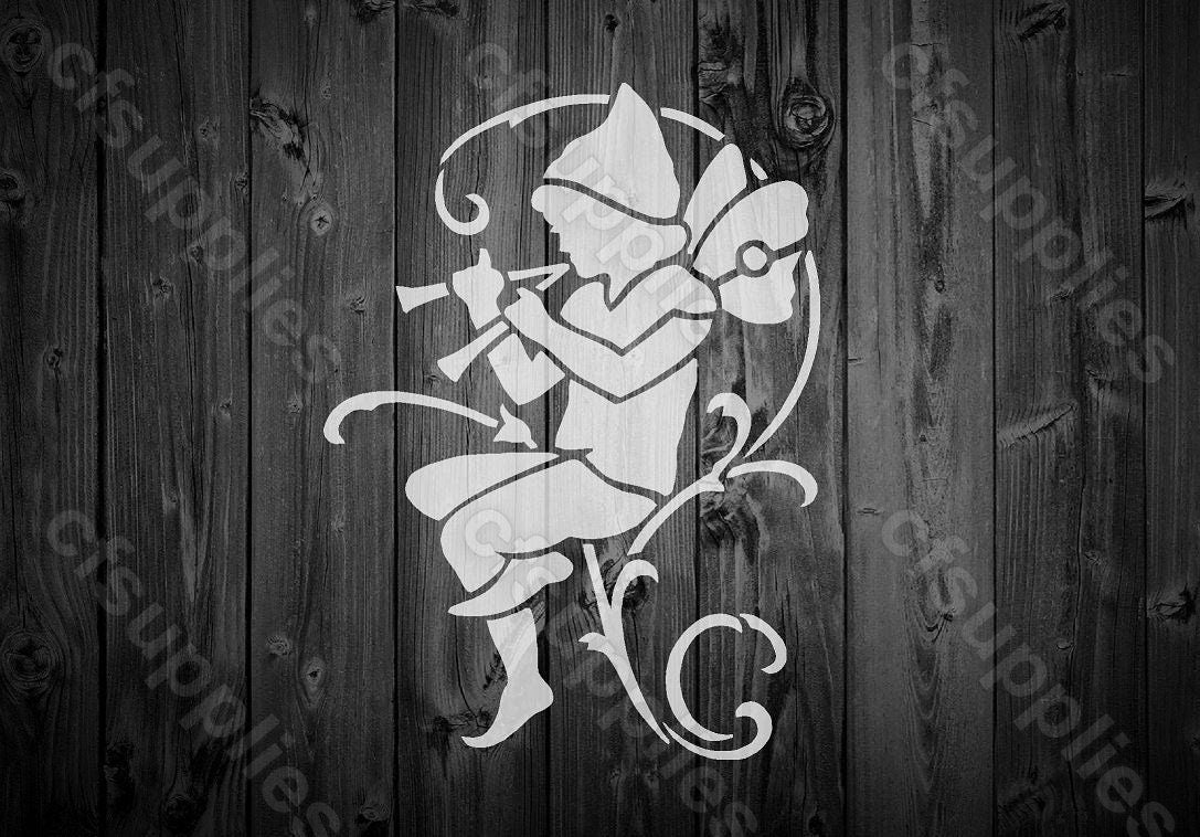 Elf Fairy Stencil | Mylar Stencil for Walls, Fabrics, Furniture, Nurse