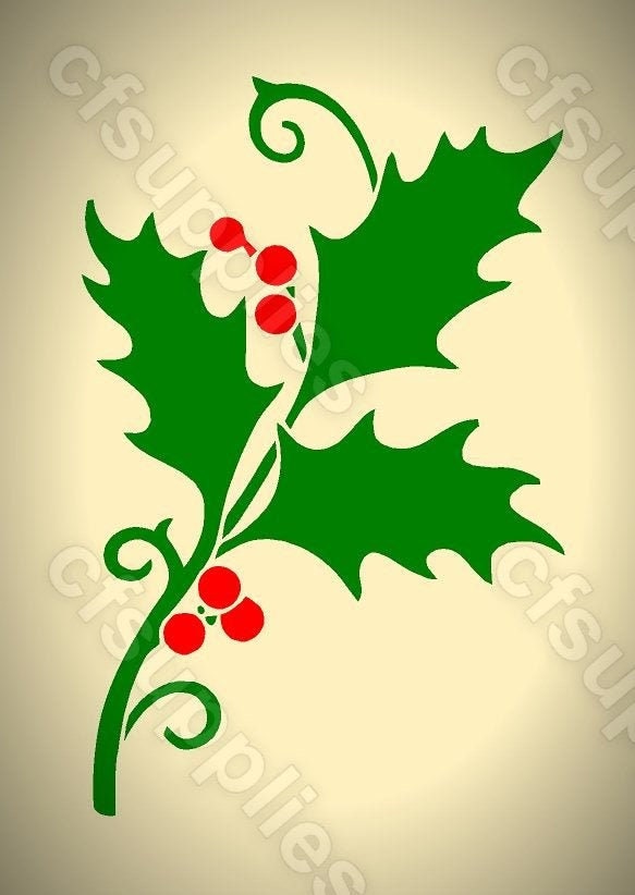 Mylar Stencils | Christmas Holly |  A3/A4/A5 sheet sizes | Thick 190 micron | reuse Painting Airbrush Decor