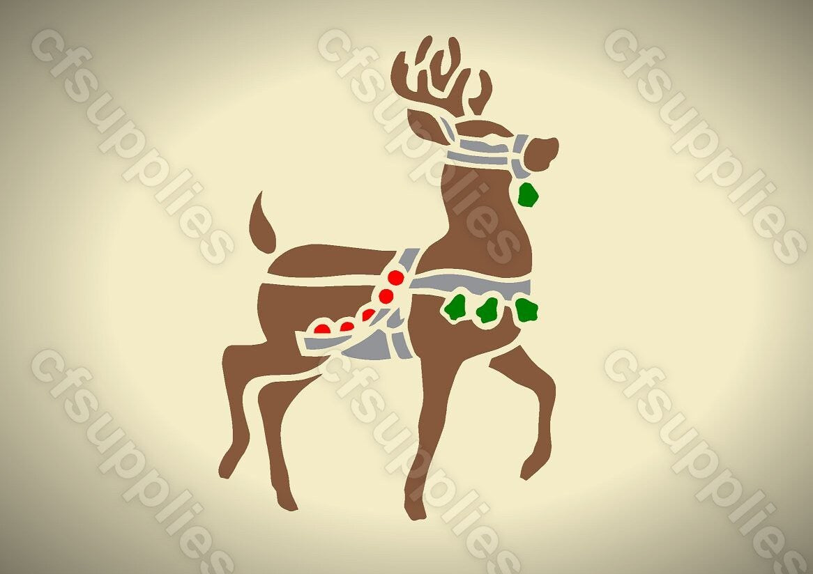 Mylar Stencils | Christmas Reindeer |  A3/A4/A5 sheet sizes | Thick 19