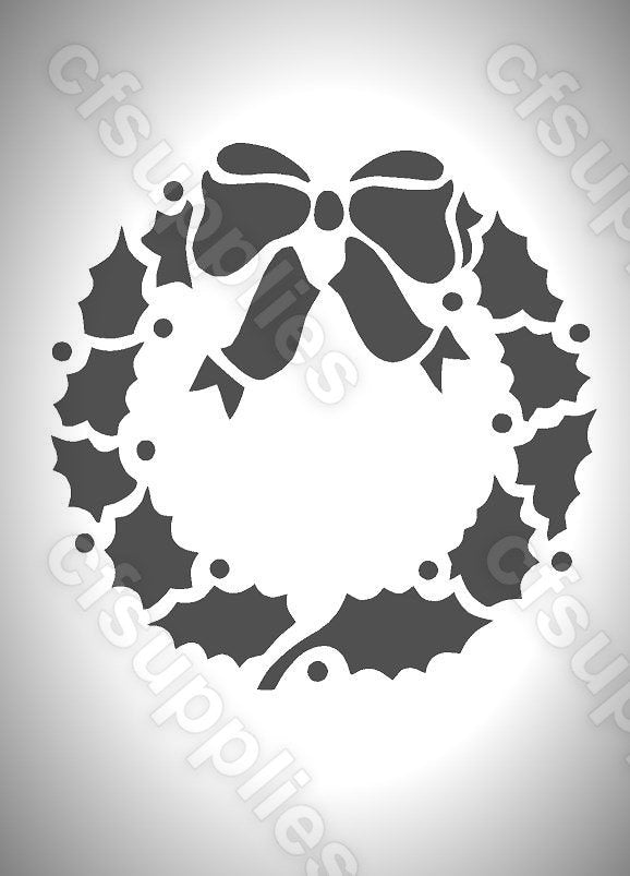 Mylar Stencils | Christmas Holly Wreath |  A3/A4/A5 sheet sizes | Thic