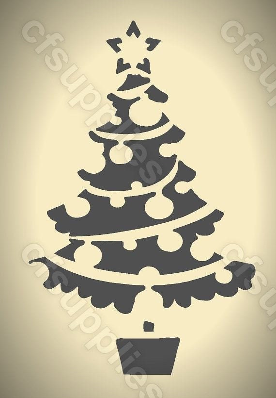 Mylar Stencils | Christmas Tree |  A3/A4/A5 sheet sizes | Thick 190 mi