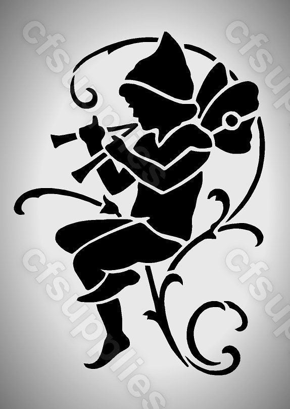 Elf Fairy Stencil | Mylar Stencil for Walls, Fabrics, Furniture, Nurse