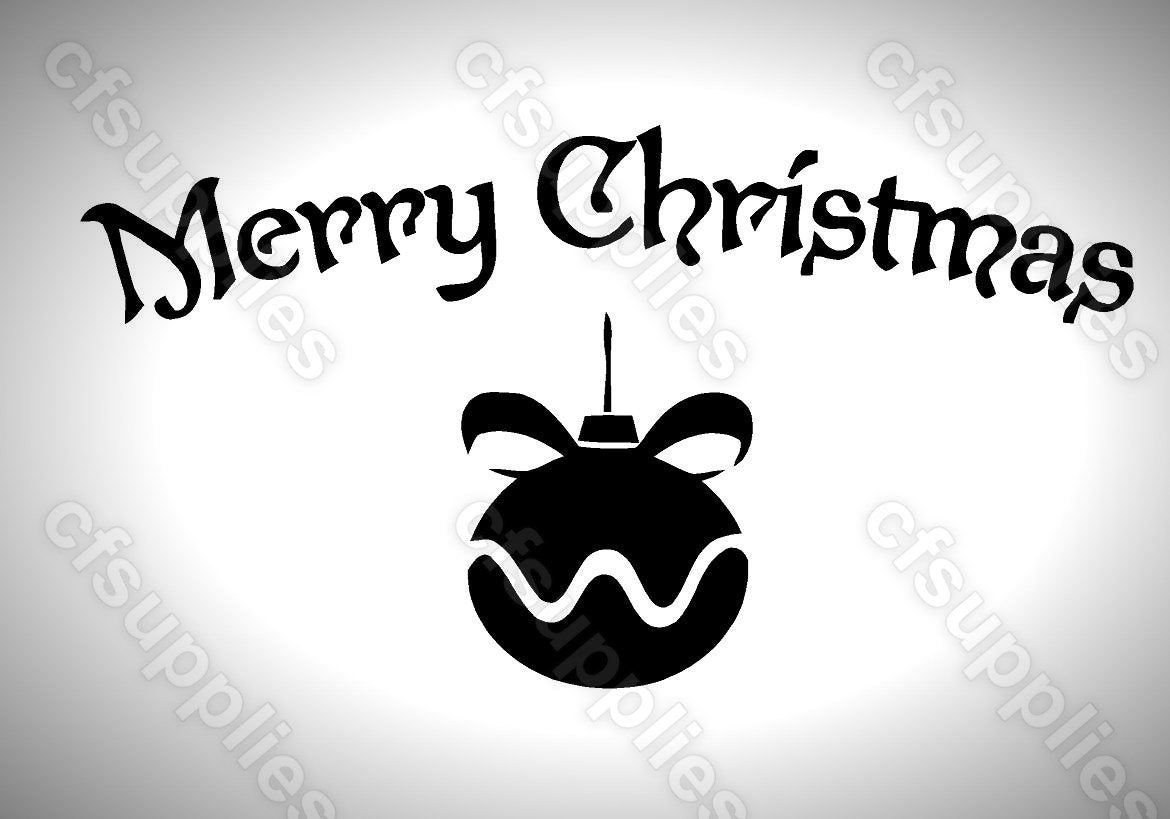 Merry Christmas with Bauble Mylar Stencil (#2)