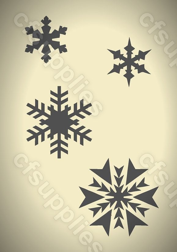 Mylar Stencils | Christmas Snowflakes |  A3/A4/A5 sheet sizes | Thick 190 micron | reuse Painting Airbrush Decor