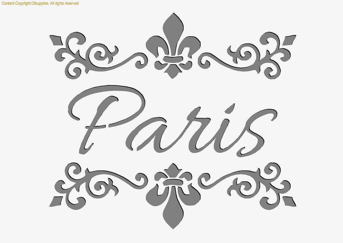 Shabby Chic Paris Stencil, A3 & A4 reusable (32)Painting Airbrush Deco