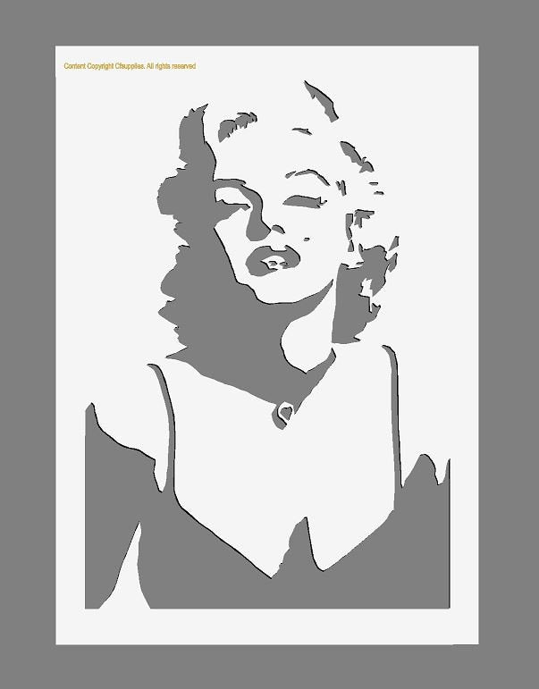 Marylin Monroe Mylar Stencil A5/A4/A3 sizes 190 micron