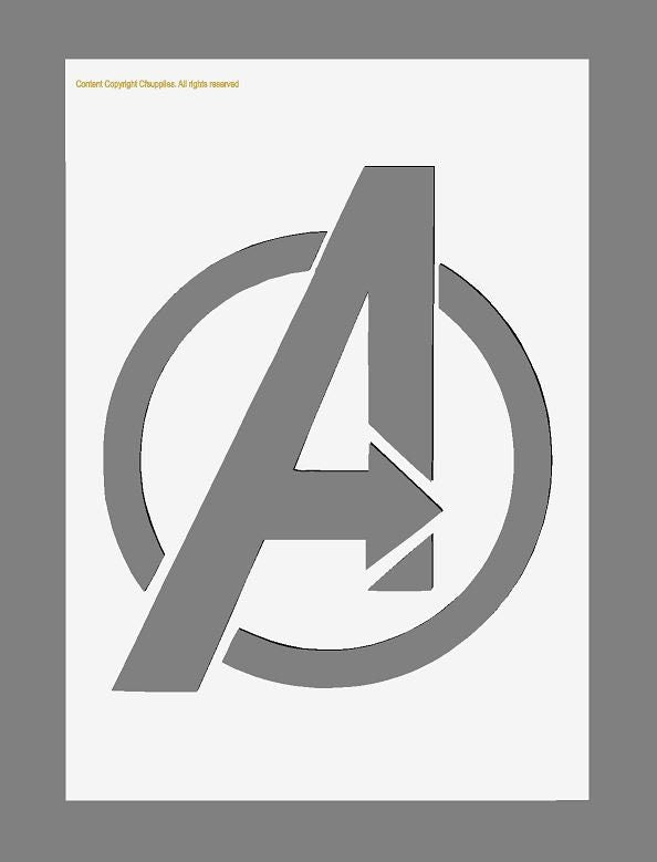 Avengers Logo Marvel Mylar Stencil A5/A4/A3 sizes 190 micron