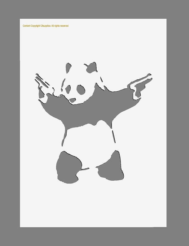 Banksy's "Panda"Mylar Stencil A4/A3 sizes 190 micron