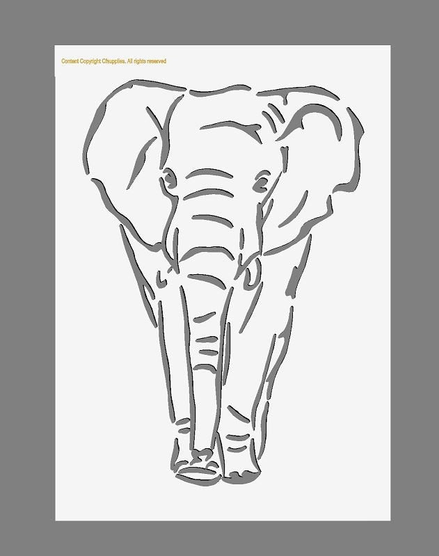 Elephant Mylar Stencil in A3/A4/A5 sizes 190 micron reusable