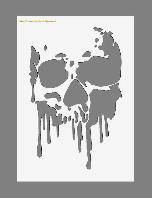 Bloody Skull Mylar Stencil