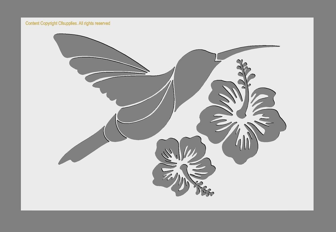 Humming Bird Mylar Stencil A3/A4/A5 sizes Tough 190 micron Reusable