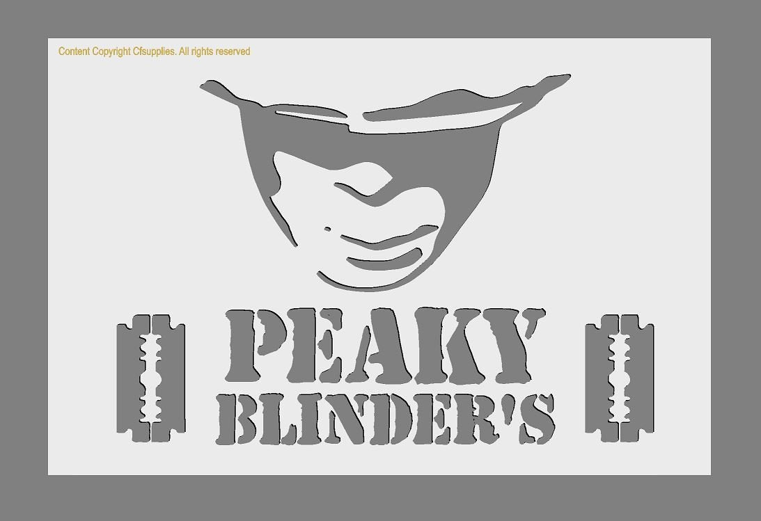 Peaky Blinders Tom Shelby Mylar Stencil A5/A4/A3 sizes 190 micron