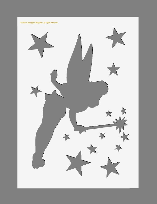 Tinkerbell Fairy Mylar Stencil A5/A4/A3 sizes 190 micron