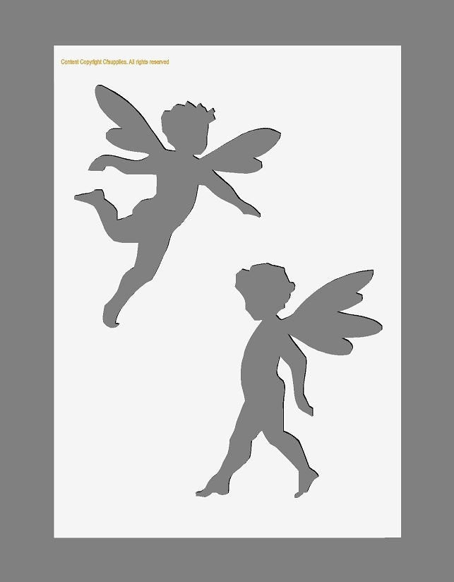 Fairy Stencil | Mylar Stencil for Walls, Fabrics, Furniture, Nurseries