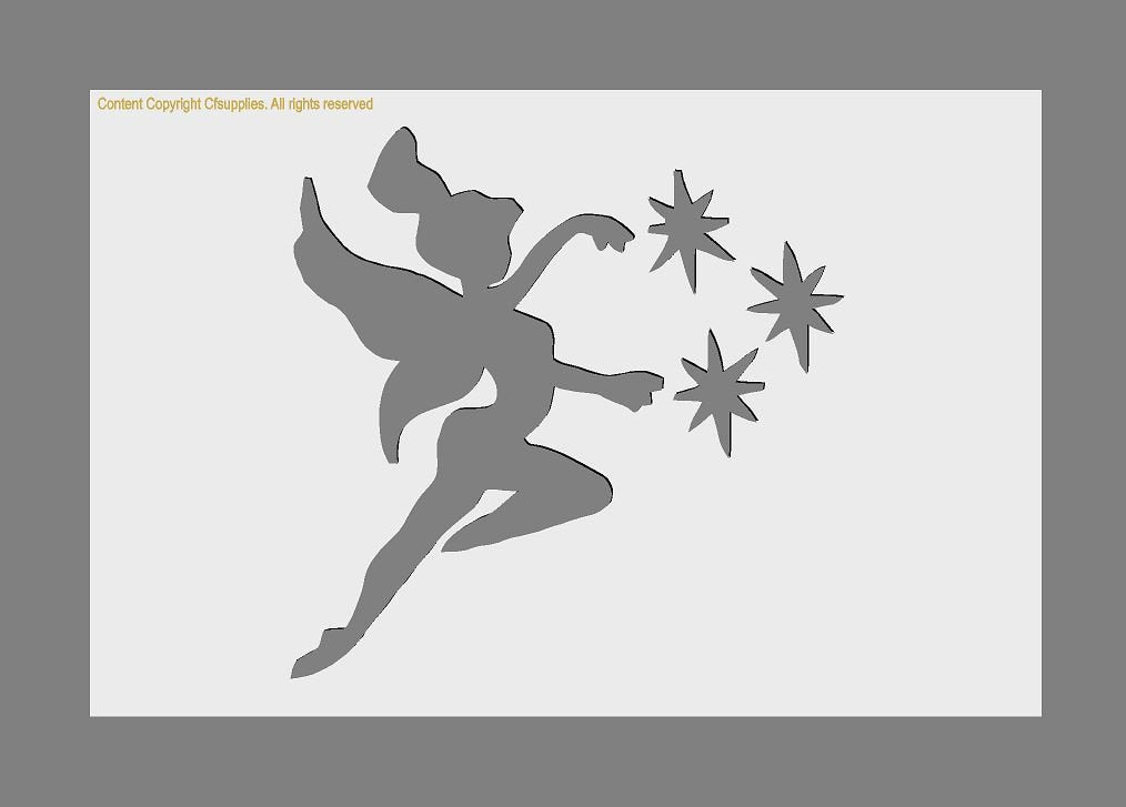 Tinkerbell Fairy Mylar Stencil A5/A4/A3 sizes 190 micron (2)