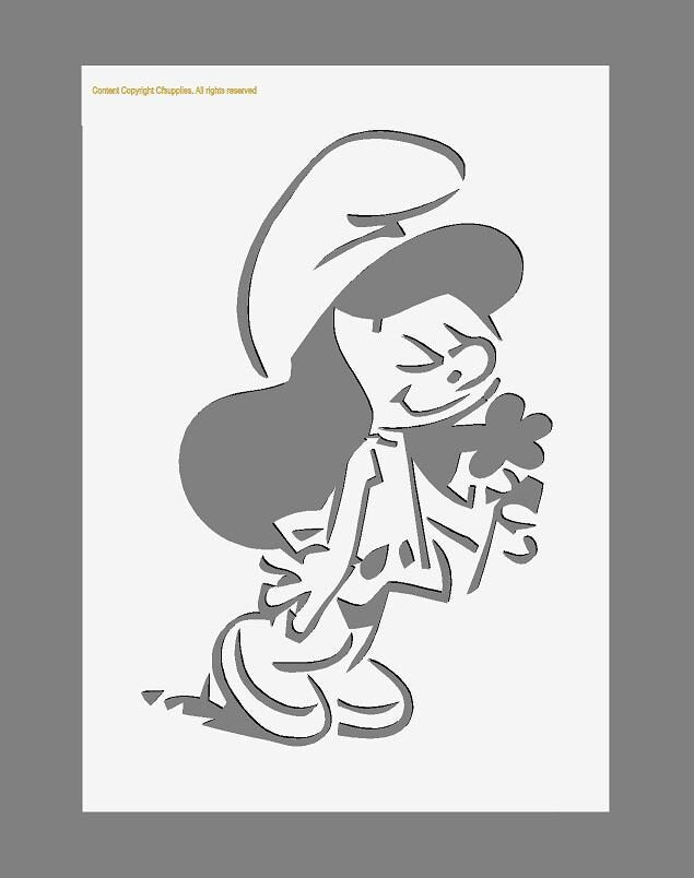 Girl Smurf Mylar Stencil A5/A4/A3 sizes 190 micron