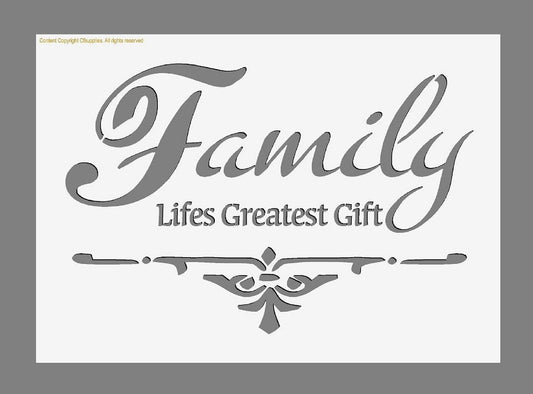 Shabby Chic Mylar Stencil  Family A5/A4/A3 sizes 190 micron (174)