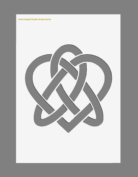 Celtic Heart Knot Mylar Stencil A5/A4/A3 190 micron