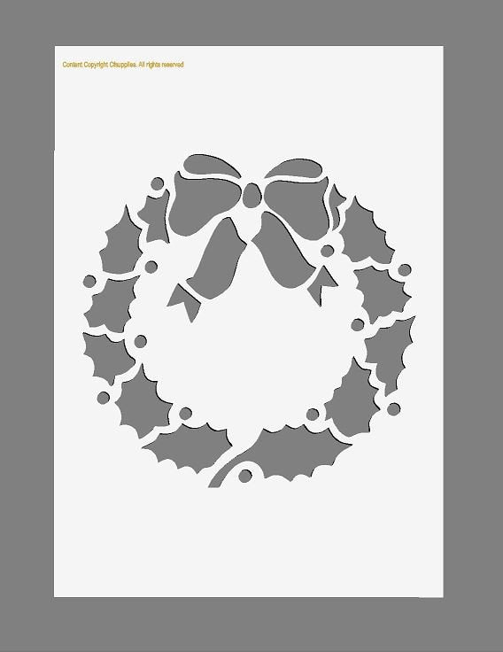 Mylar Stencils | Christmas Holly Wreath |  A3/A4/A5 sheet sizes | Thic