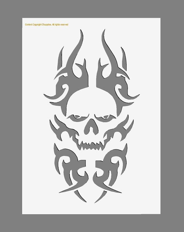 Celtic Skull Mylar Stencil A5/A4/A3 190 micron