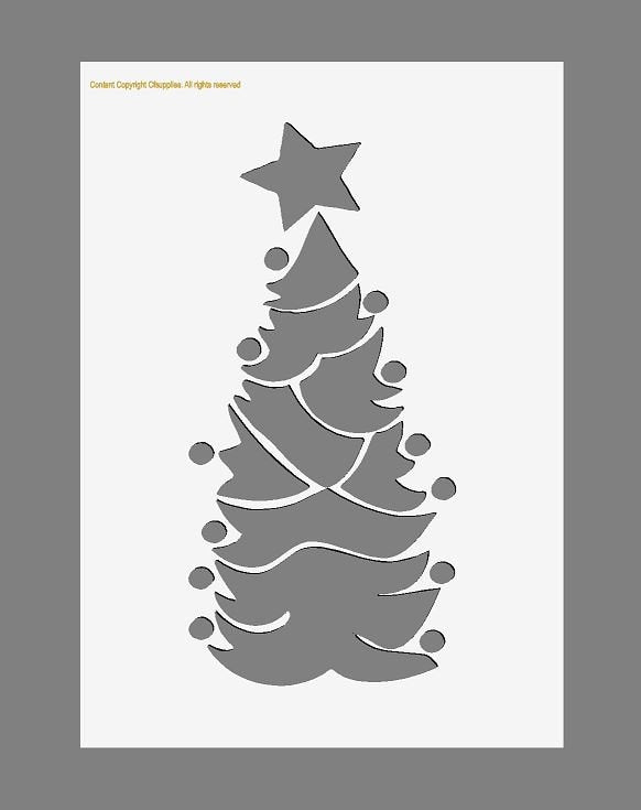 Mylar Stencils | Christmas Tree |  A3/A4/A5 sheet sizes | Thick 190 mi