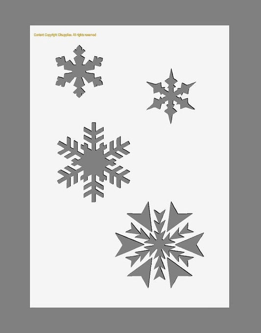 Mylar Stencils | Christmas Snowflakes |  A3/A4/A5 sheet sizes | Thick 190 micron | reuse Painting Airbrush Decor