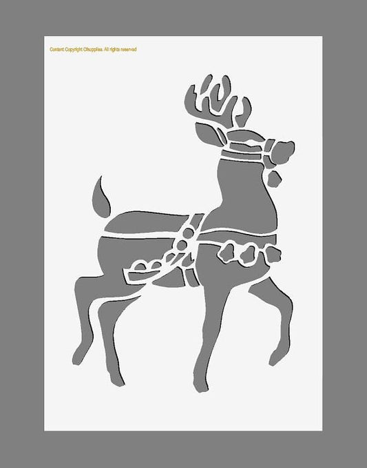 Mylar Stencils | Christmas Reindeer |  A3/A4/A5 sheet sizes | Thick 190 micron | reuse (#1) Painting Airbrush Decor