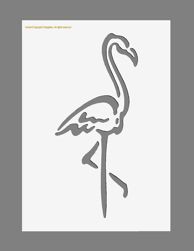 Animal  'FLAMINGO' Mylar Stencil A3/A4/A5 sizes Tough 190 micron Re-us