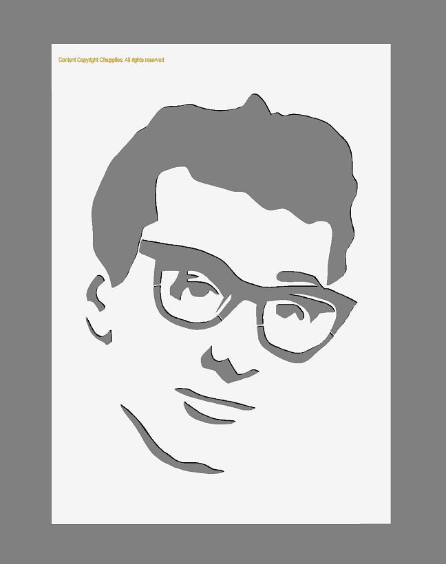 Buddy Holly Mylar Stencil A5/A4/A3 sizes 190 micron