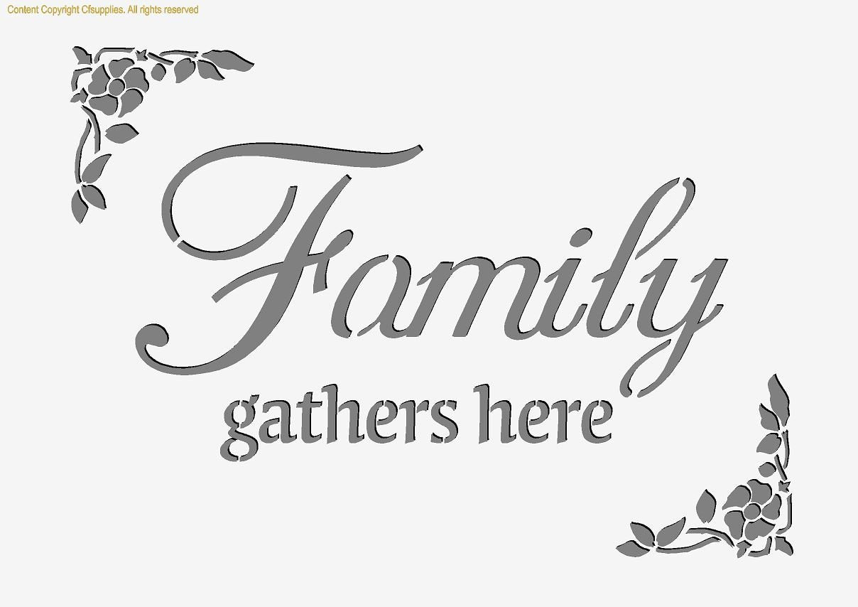 Family Gathers Shabby Chic Mylar Stencil A5/A4/A3 stencil (178)